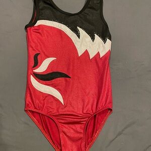 Red and Black Gymnastics Leotard